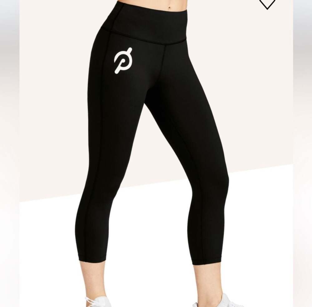 Peloton Women's High-Waisted Athletic Capri Leggings Black Size Large